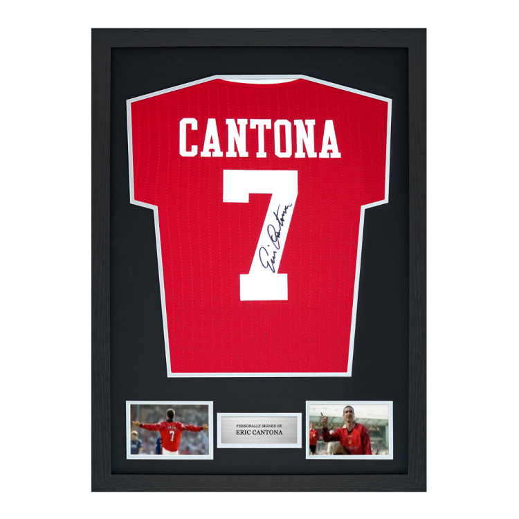 Framed Eric Cantona Signed Manchester United Shirt: 2022-23, Number 7