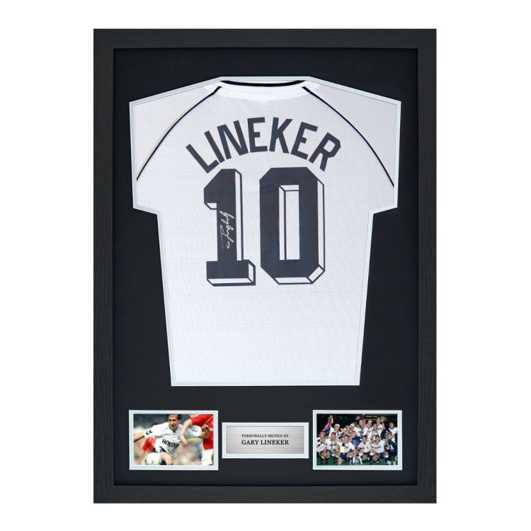 Framed Gary Lineker Signed Tottenham Hotspur Shirt: 1991 FA Cup Semi Final, Number 10