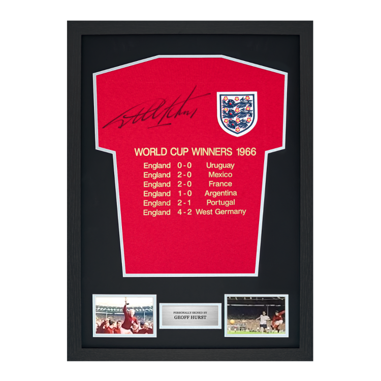 Framed Geoff Hurst Signed England Shirt: 1966 Road to Glory Special Edition