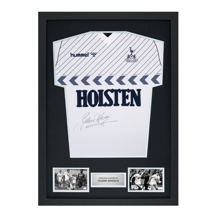 Framed Glenn Hoddle Signed Tottenham Hotspur Shirt: 1986