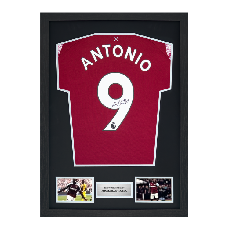 Framed Michail Antonio Signed West Ham Shirt: 2022-23, Number 9