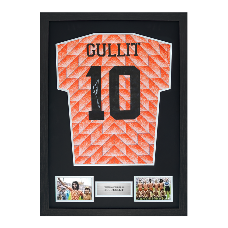 Framed Ruud Gullit Signed Holland Shirt: 1988 Retro, Number 10