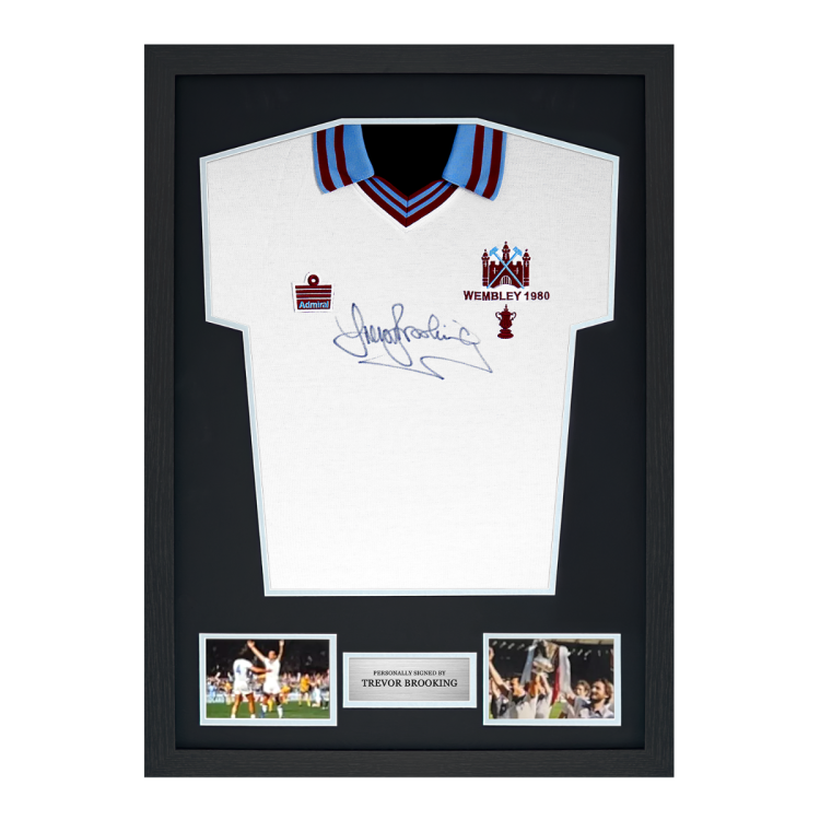 Framed Trevor Brooking Signed West Ham Shirt: 1980 FA Cup Final