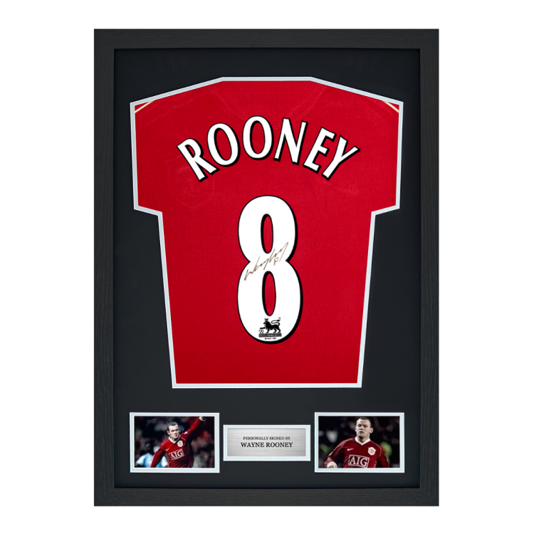 Framed Wayne Rooney Signed Manchester United Shirt: 2006-07 Number 8