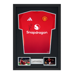 Framed Bruno Fernandes Signed Manchester United Shirt: 2024-25 Framed Bruno Fernandes Signed Manchester United Shirt: 2024-25