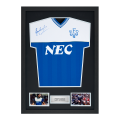 Framed Gary Lineker Signed Everton Shirt: 1985-86 Framed Gary Lineker Signed Everton Shirt: 1985-86