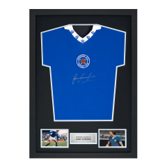 Framed Gary Lineker Signed Leicester City FC Shirt: 1976-78 Framed Gary Lineker Signed Leicester City FC Shirt: 1976-78