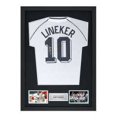 Framed Gary Lineker Signed Tottenham Hotspur Shirt: 1991 FA Cup Semi Final, Number 10 Framed Gary Lineker Signed Tottenham Hotspur Shirt: 1991 FA Cup Semi Final, Number 10