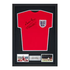 Framed Geoff Hurst & Martin Peters Signed England Shirt: 1966