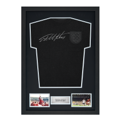 Framed Geoff Hurst Signed England Shirt: 1966 Blackout Special Edition Framed Geoff Hurst Signed England Shirt: 1966 Blackout Special Edition