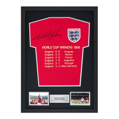 Framed Geoff Hurst Signed England Shirt: 1966 Road to Glory Special Edition Framed Geoff Hurst Signed England Shirt: 1966 Road to Glory Special Edition