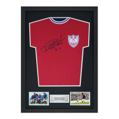 Framed Geoff Hurst Signed West Ham Shirt: 1964 FA Cup Final Wembley Special Edition 3-2