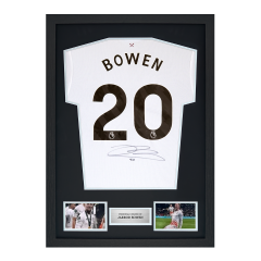 Framed Jarrod Bowen Signed West Ham Shirt: 2023-24, Away, Number 20