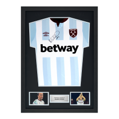 Framed Mark Noble Signed West Ham Shirt: 2021-22, Away Framed Mark Noble Signed West Ham Shirt: 2021-22, Away