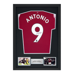 Framed Michail Antonio Signed West Ham Shirt: 2022-23, Number 9 Framed Michail Antonio Signed West Ham Shirt: 2022-23, Number 9
