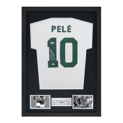 Framed Pele Signed New York Cosmos T-Shirt: Number 10 Framed Pele Signed New York Cosmos T-Shirt: Number 10