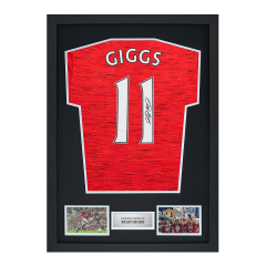 Framed Ryan Giggs Signed Manchester United Shirt: 2020-21, Number 11 Framed Ryan Giggs Signed Manchester United Shirt: 2020-21, Number 11