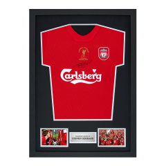 Framed Steven Gerrard Signed Liverpool Shirt: 2005 Istanbul Champions League Final