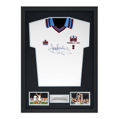 Framed Trevor Brooking Signed West Ham Shirt: 1980 FA Cup Final Framed Trevor Brooking Signed West Ham Shirt: 1980 FA Cup Final