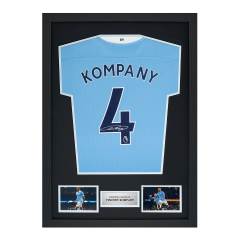 Framed Vincent Kompany Signed Manchester City Shirt: 2020-21, Number 4 Framed Vincent Kompany Signed Manchester City Shirt: 2020-21, Number 4