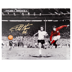 Geoff Hurst Signed England Photo: 1966 World Cup Fourth Goal, Gold Pen '66' Geoff Hurst Signed England Photo: 1966 World Cup Fourth Goal, Gold Pen '66'