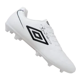 Bryan Robson Signed Football Boot: Umbro, White - Authentic Memorabilia
