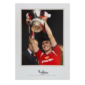 Bryan Robson Signed Manchester United Photo: 1985 FA Cup Winners - Authentic Memorabilia
