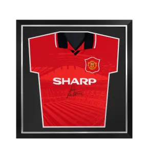 Framed Eric Cantona Signed Manchester United Shirt: 1994-96 - Compact - Authentic Memorabilia