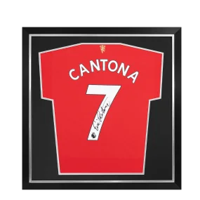 Framed Eric Cantona Signed Manchester United Shirt: 2021-22 - Compact - Authentic Memorabilia