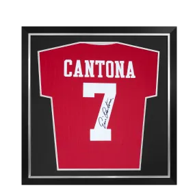 Framed Eric Cantona Signed Manchester United Shirt: 2022-23, Number 7 - Compact - Authentic Memorabilia
