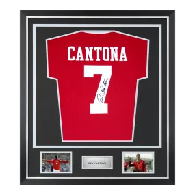 Framed Eric Cantona Signed Manchester United Shirt: 2022-23, Number 7 - Premium - Authentic Memorabilia