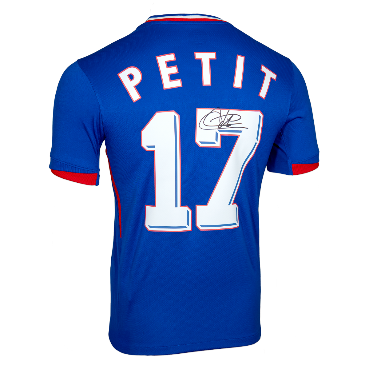 Emmanuel Petit Signed France Shirt: Modern, Number 17